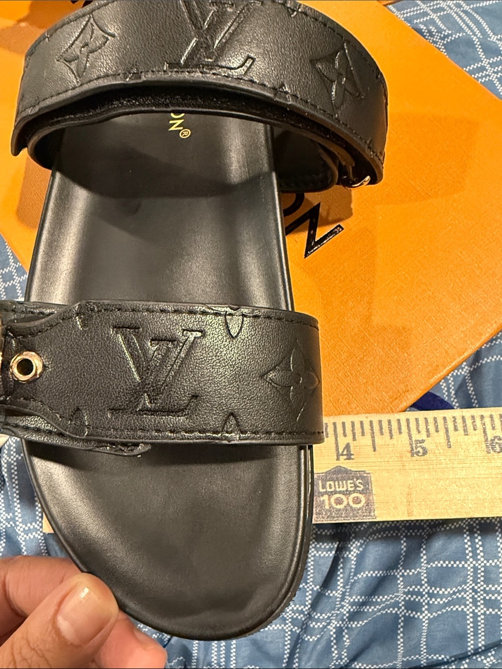 Louis Vuitton in Black Monogram Buckle Slide Sandals - Picture 7 of 7
